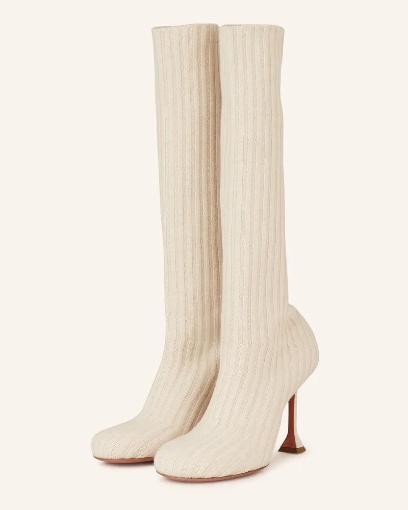 Amina Muaddi Stiefel VENEDA Beige