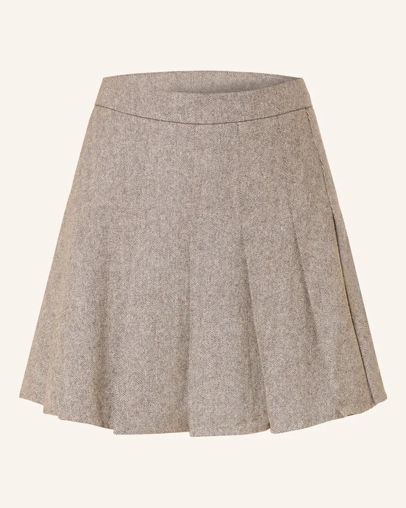 Neo Noir Faltenrock Laurina braun Hellgrau