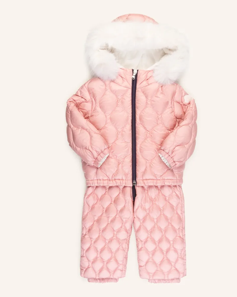 Moncler Set DELBE: Daunenjacke und Overall Hellrosa