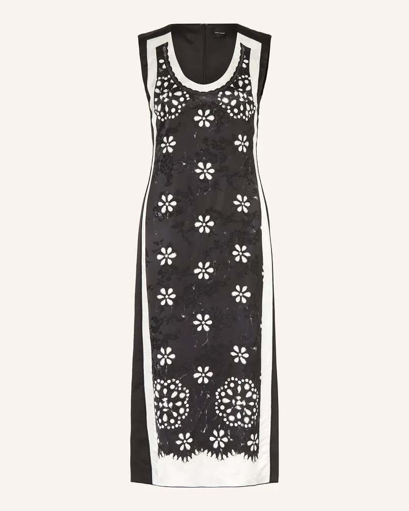 Marc Jacobs Satinkleid Trompe Loeil Eyelet schwarz Schwarz