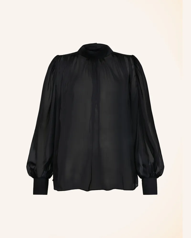 Helene Galwas Langarmbluse Aus Seidenchiffon Bibi schwarz Schwarz