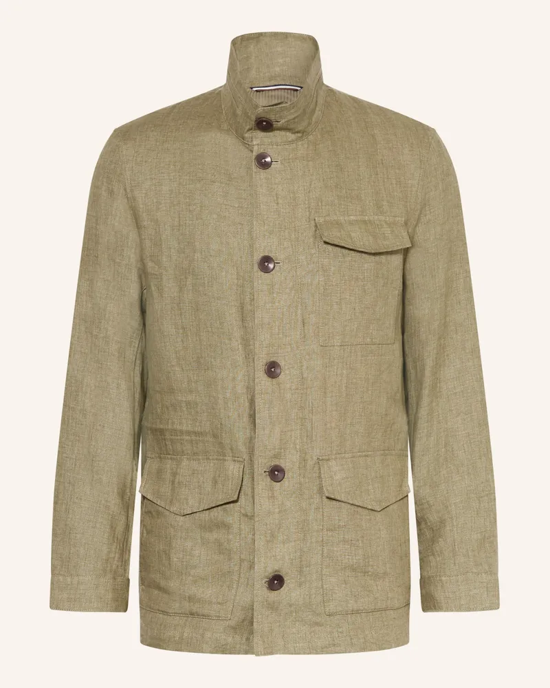 Bugatti Fieldjacket Aus Leinen gruen Oliv