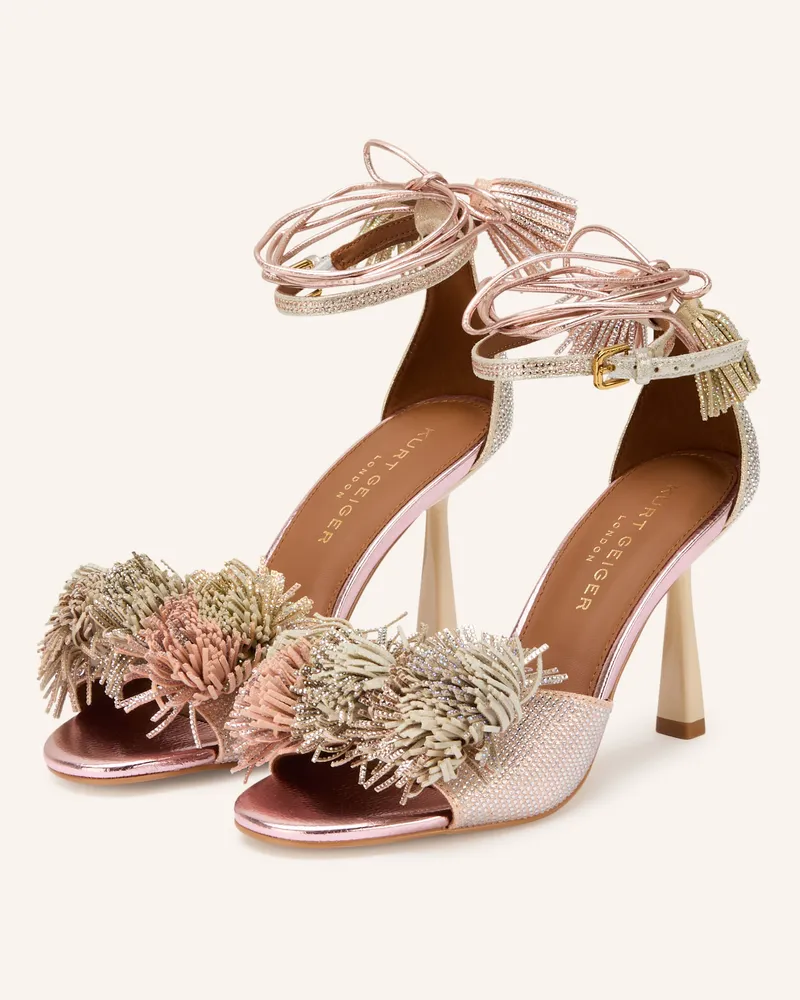 Kurt Geiger Sandaletten mit Schmucksteinen Rosa