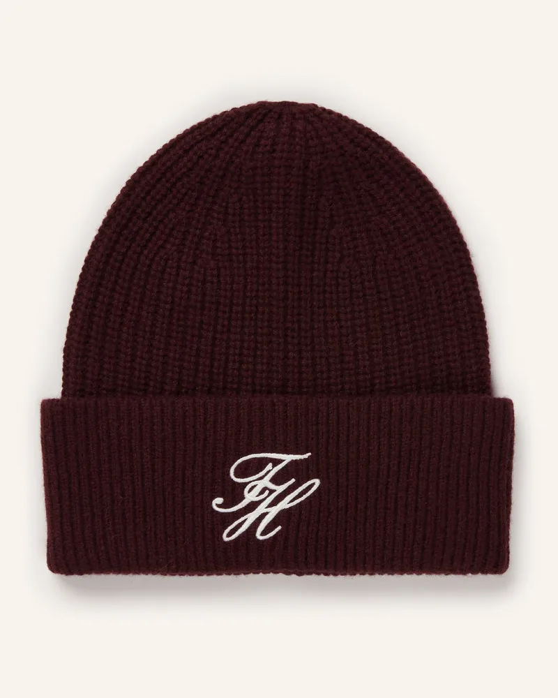 Tommy Hilfiger Mütze mit Cashmere Dunkelrot