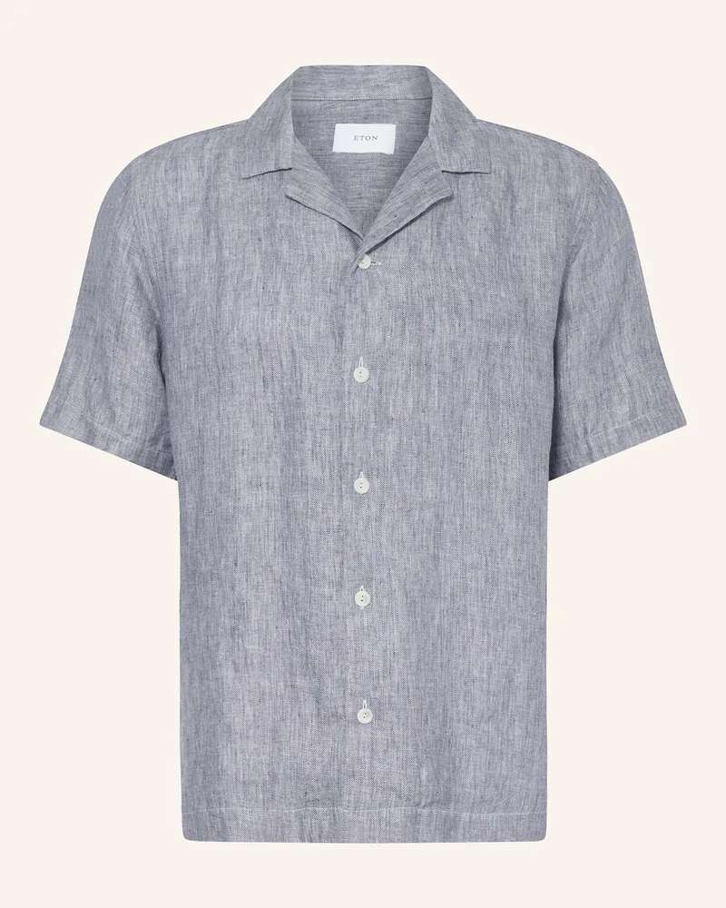 Eton Resorthemd Comfort Fit aus Leinen Dunkelblau
