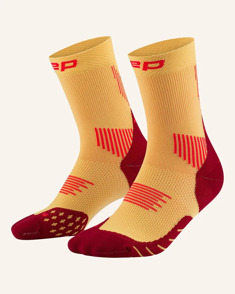 CEP Laufsocken Core Run Mid Cut gelb Gold