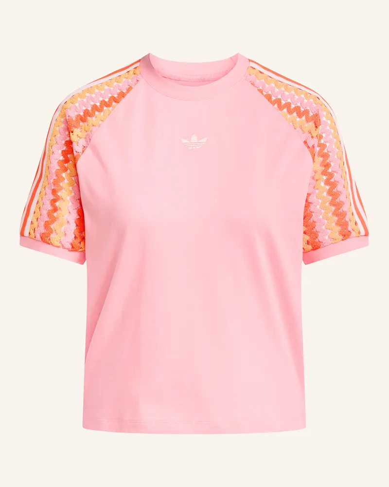 adidas T-Shirt ORIGINALS SUMMER GLOW CALI im Materialmix Rosa