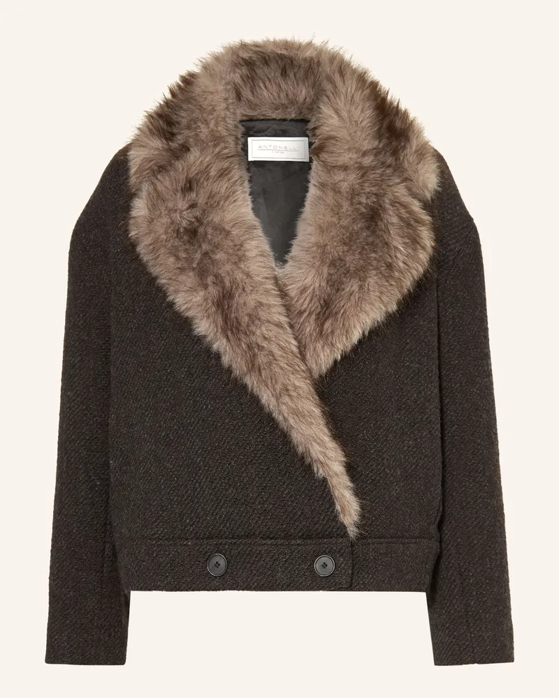 Antonelli Firenze Jacke Mit Kunstfell grau Dunkelgrau
