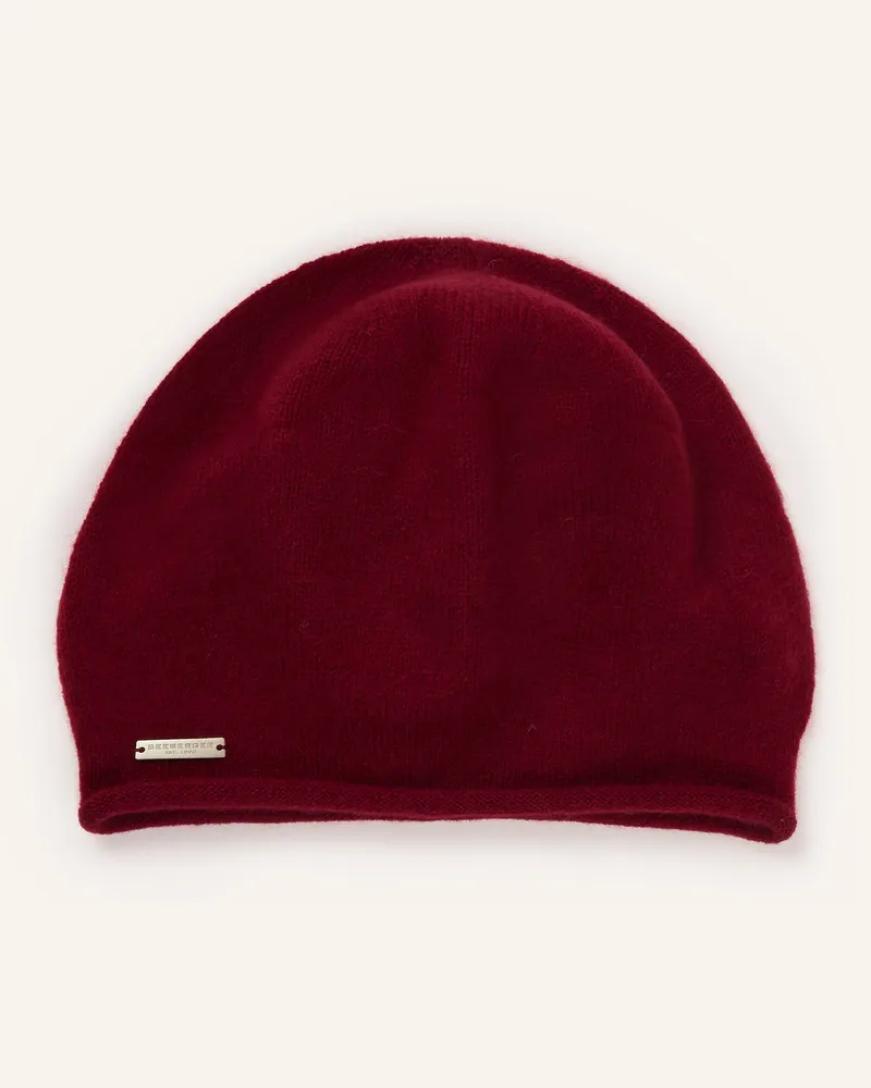 Seeberger Cashmere-Mütze Baske rot Dunkelrot