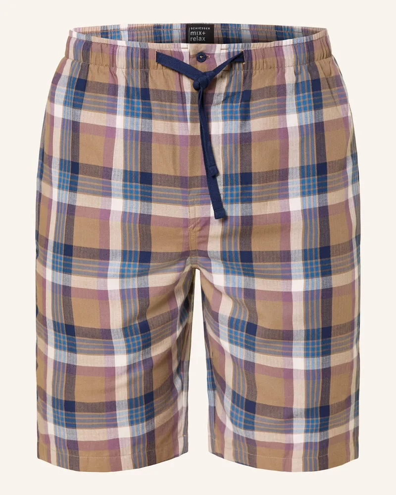 Schiesser Schlafshorts Mix+Relax braun Camel