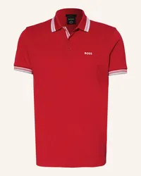 HUGO BOSS Piqué-Poloshirt PADDY CURVED Regular Fit Rot