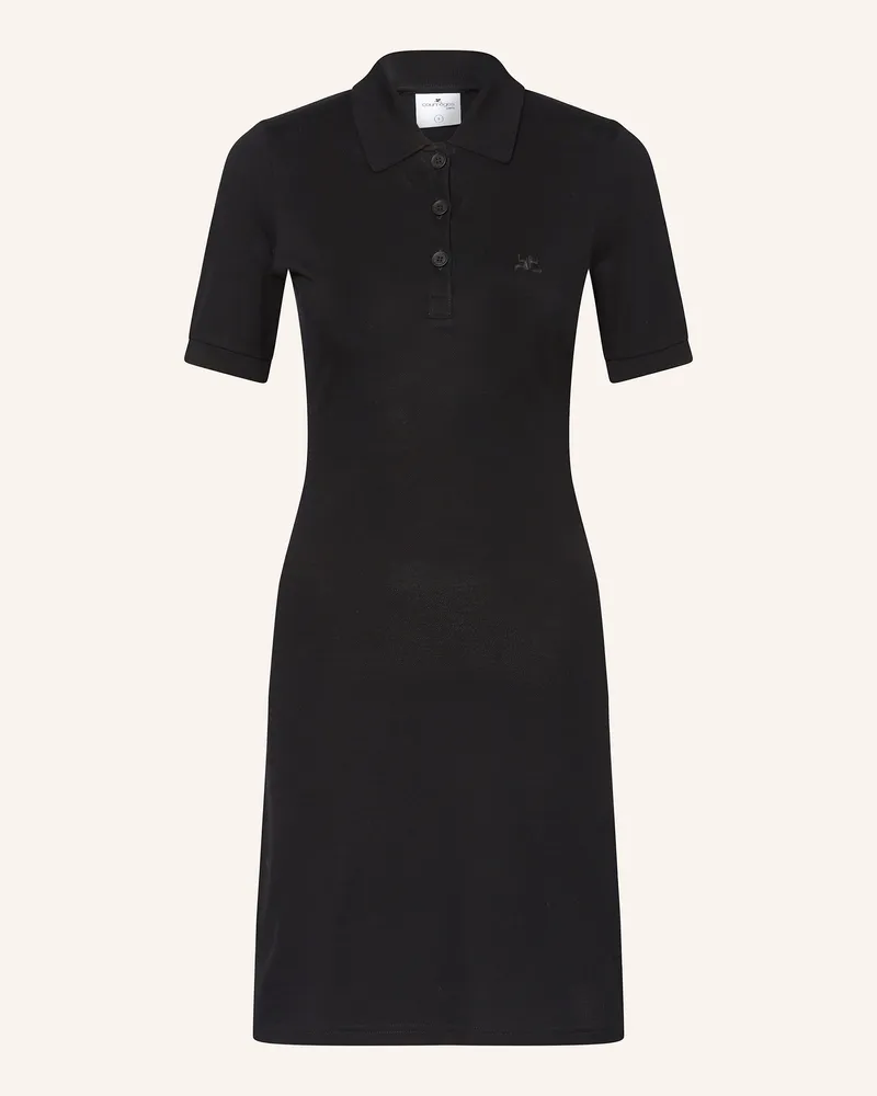 Courrèges Piqué-Polokleid Schwarz