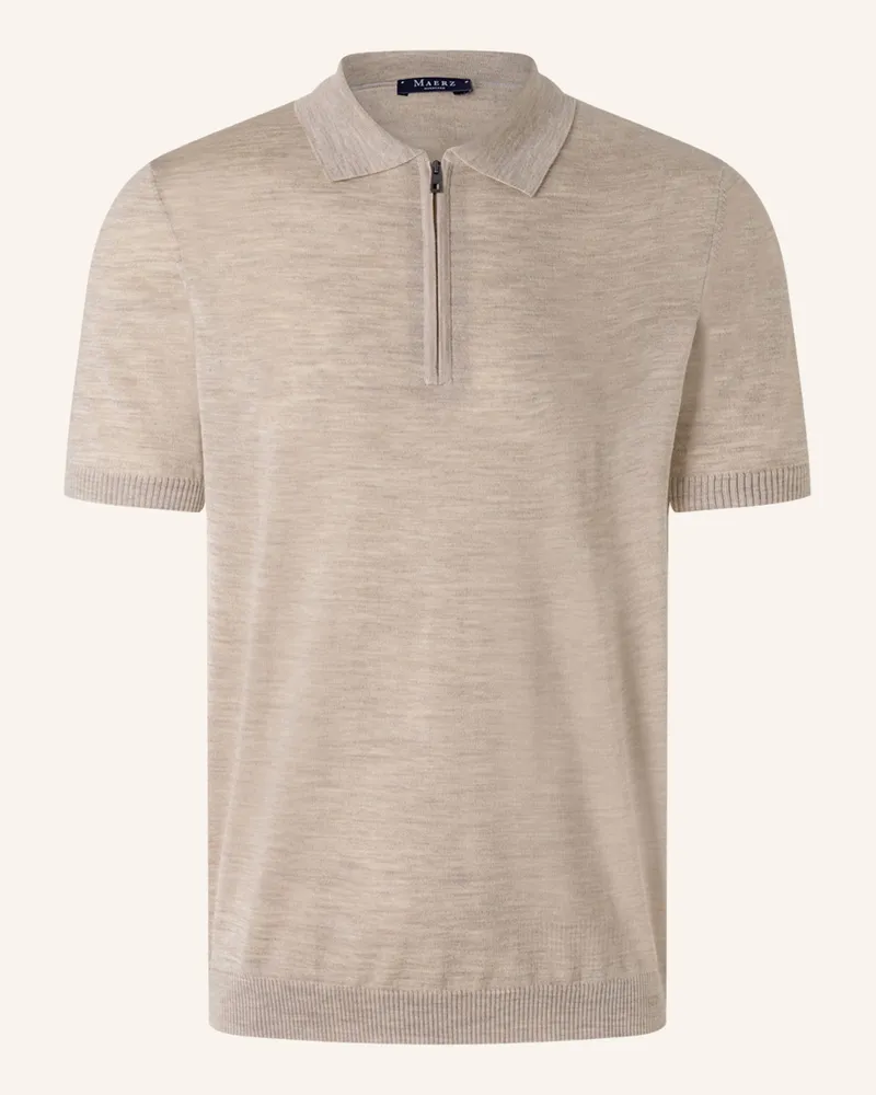 Maerz Strick-Poloshirt Aus Merinowolle beige Hellbraun