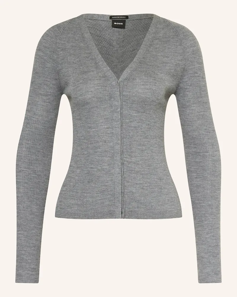 HUGO BOSS Strickjacke FRIVA Grau