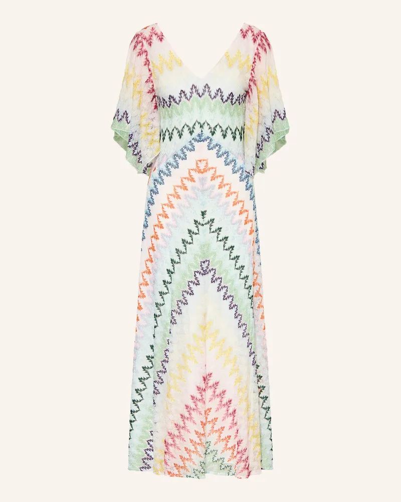 Missoni Strickkleid Mit Glitzergarn weiss Grün