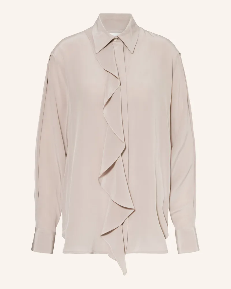 Victoria Beckham Hemdbluse aus Seide mit Volants Rosé