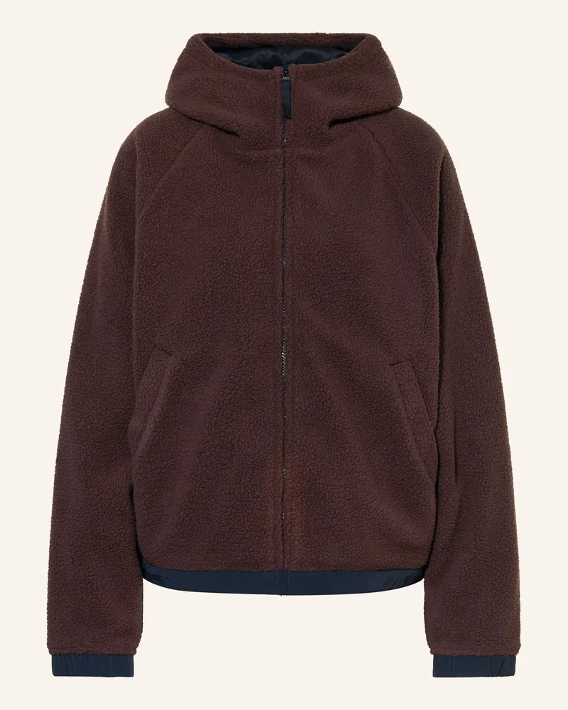 Carhartt WIP Teddyfell-Jacke HOODED HELIX Dunkelbraun
