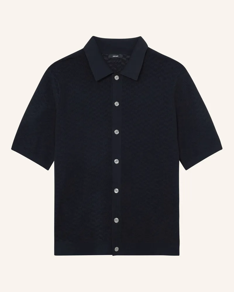 Reiss Strickhemd Phoenix Extra Slim Fit blau Dunkelblau