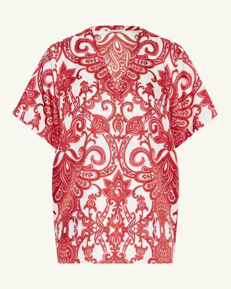Mrs & HUGS Seidenbluse rot Weiss