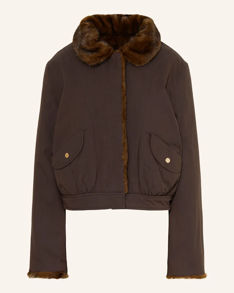 Claudie Pierlot Kunstfell-Blouson Zum Wenden braun Braun