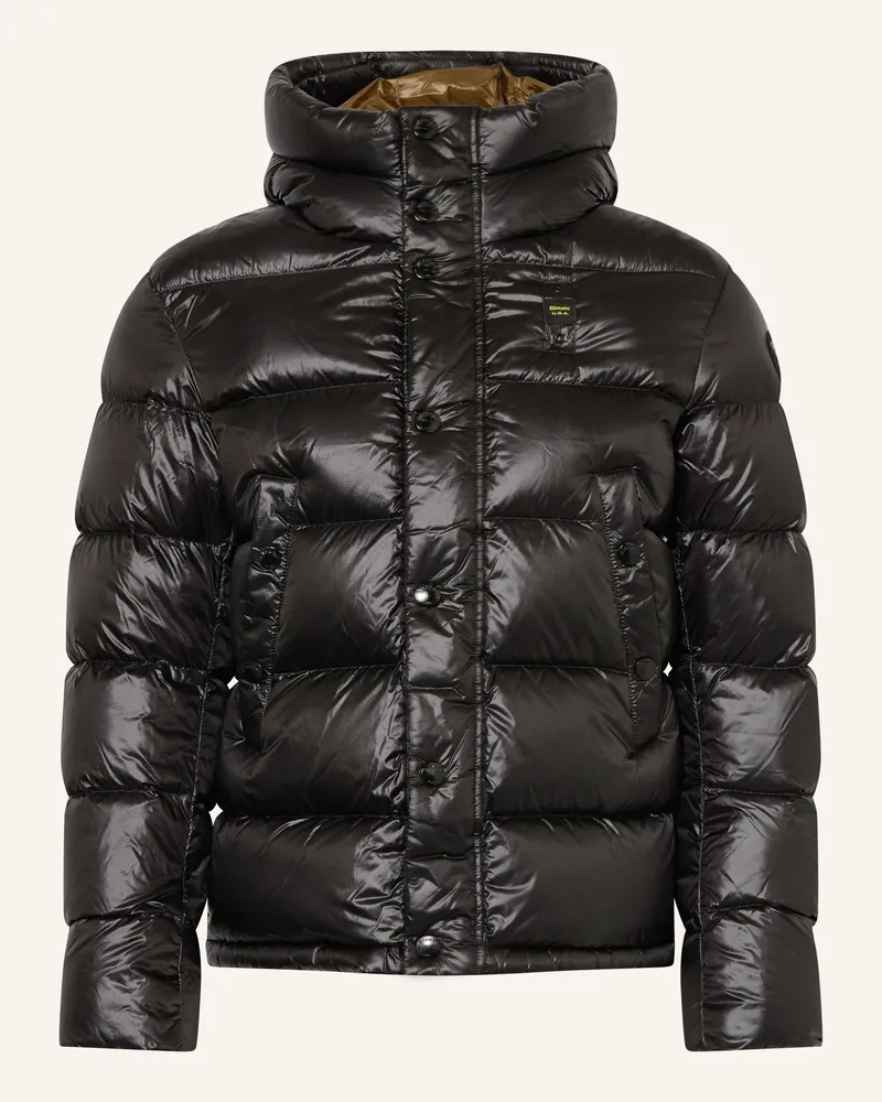 Blauer Daunenjacke Clipper schwarz Schwarz