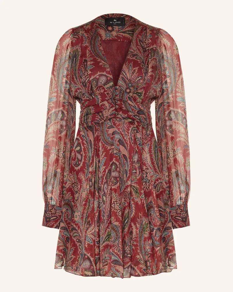 Etro Seidenkleid Dunkelrot