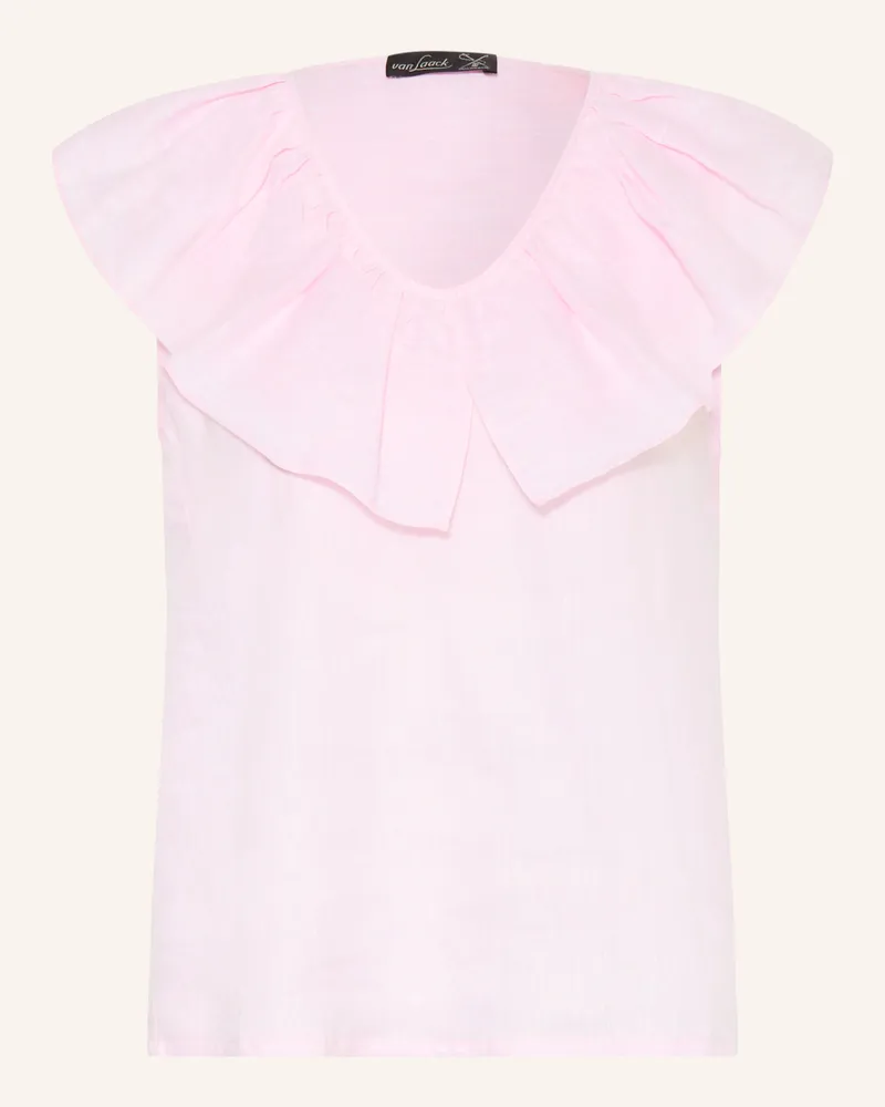 van Laack Blusentop Vl-Bintou-Sv Aus Leinen Mit Rüschen rosa Rosa