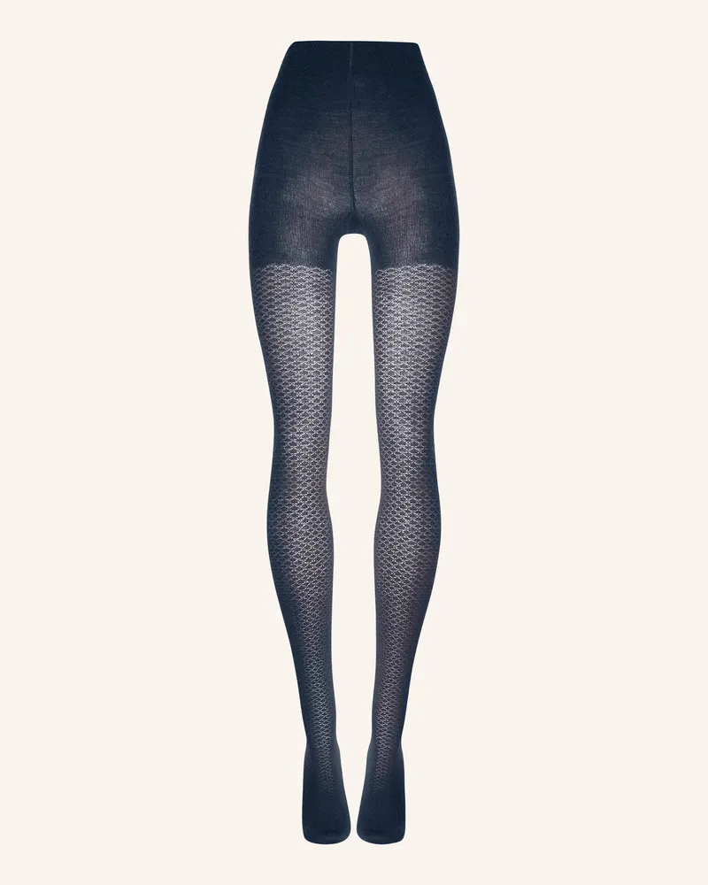 Wolford Wolford Tights Merino Pattern Tights blau Dunkelblau