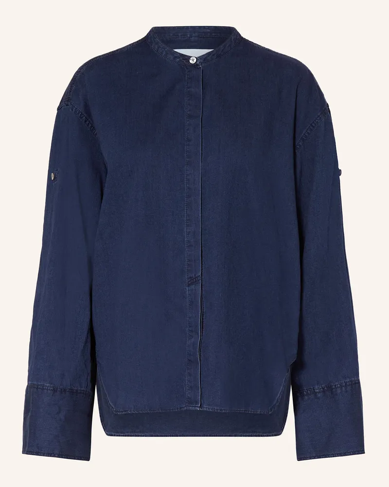 Closed Bluse in Jeansoptik Dunkelblau