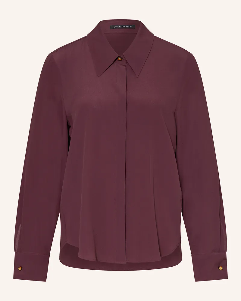 Luisa Cerano Hemdbluse mit Seide Dunkelrot