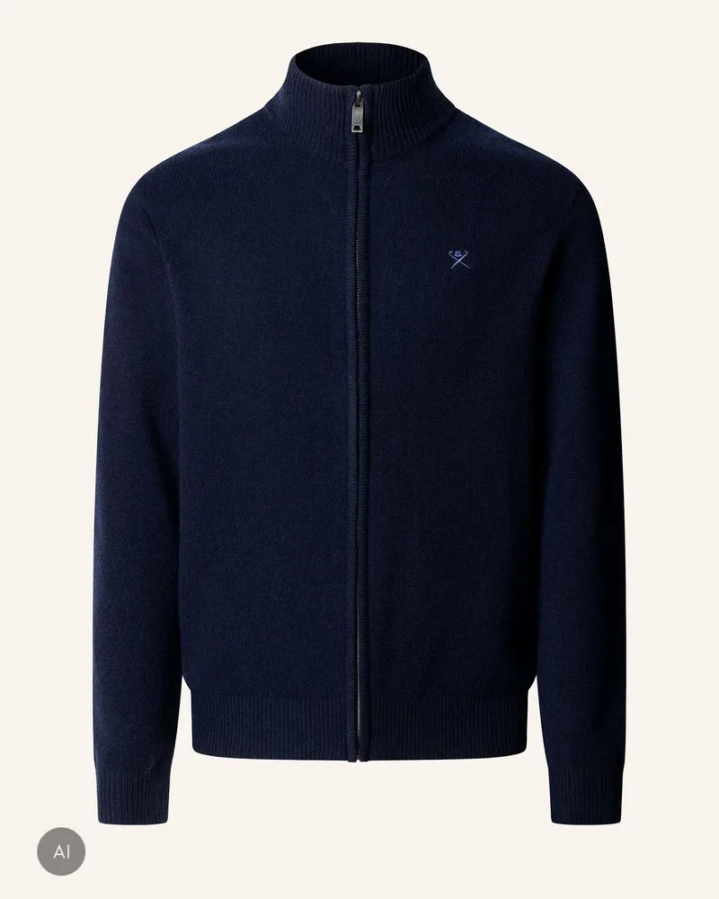 Hackett Pullover Lambswool Fzip blau Blau