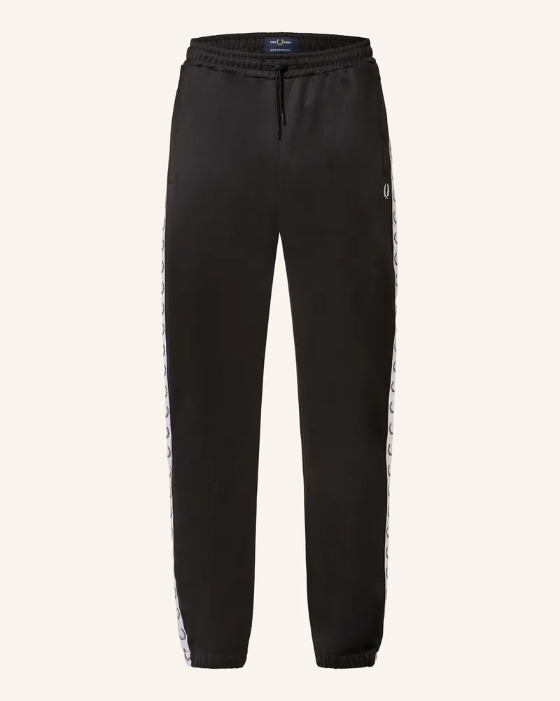 Fred Perry Track Pants mit Galonstreifen Schwarz