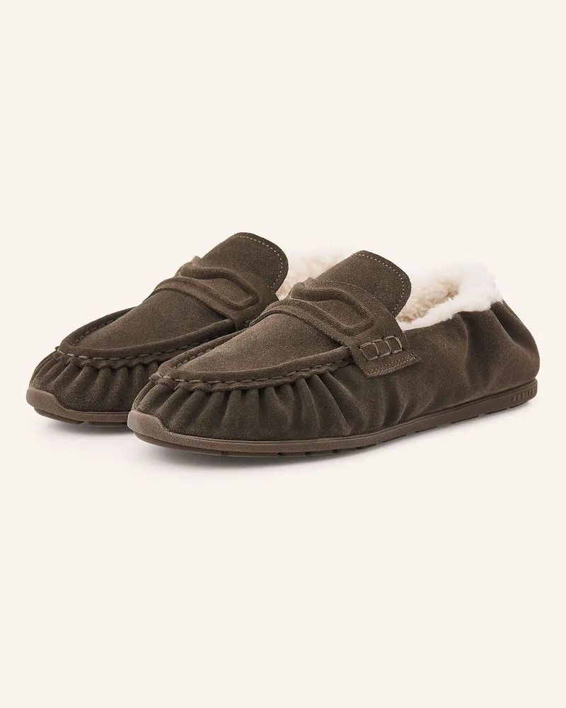 Nubikk Slipper Riley Fur gruen Dunkelgrün