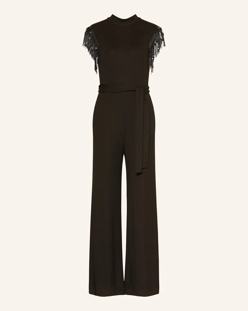 ana alcazar Jumpsuit mit Pailletten Schwarz