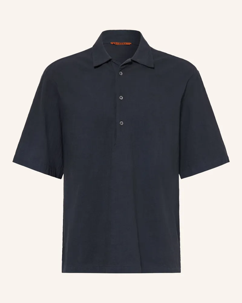BARENA Kurzarm-Hemd Mola Regular Fit blau Dunkelblau