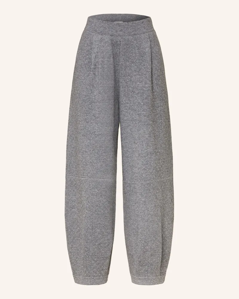 Sandro Strickhose Mit Schmucksteinen grau Grau