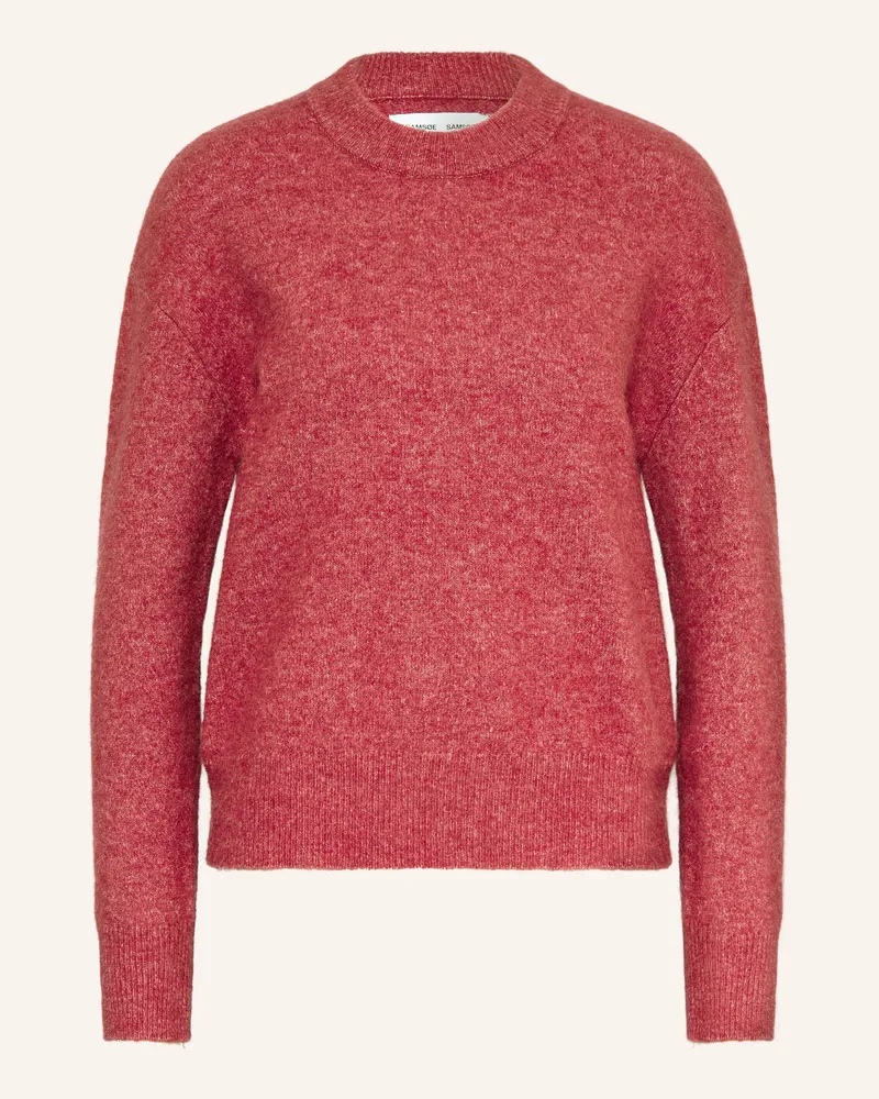 Samsøe & Samsøe Pullover ANOUR mit Merinowolle und Alpaka Rot
