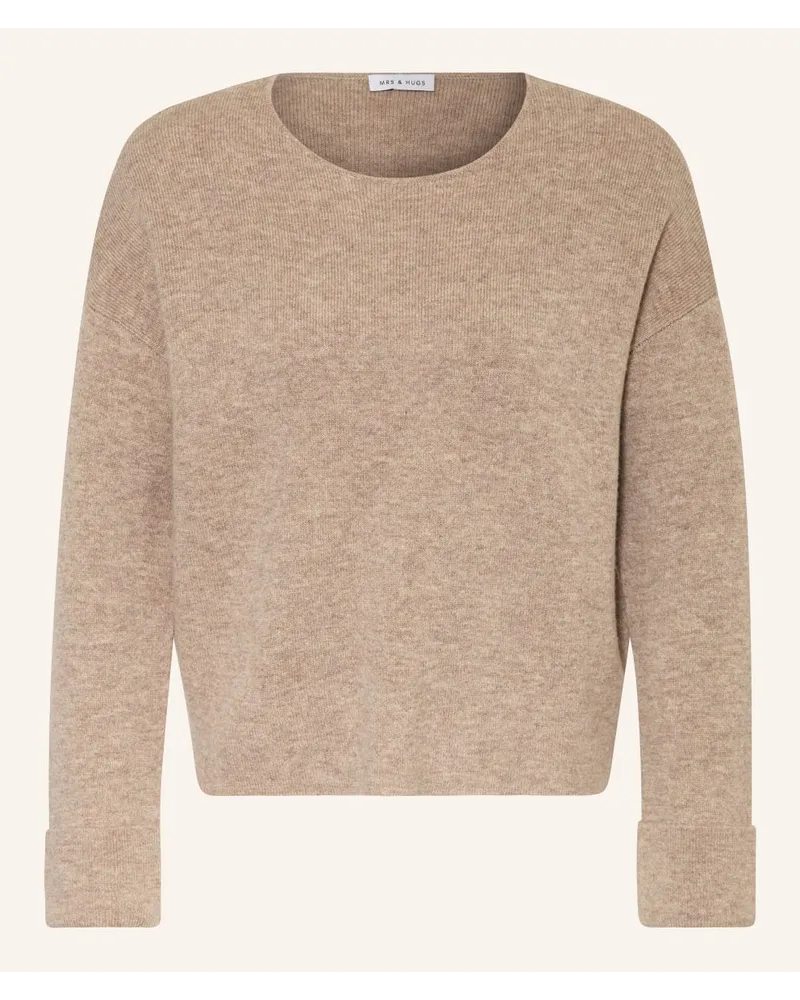 Mrs & HUGS Pullover mit Cashmere Beige