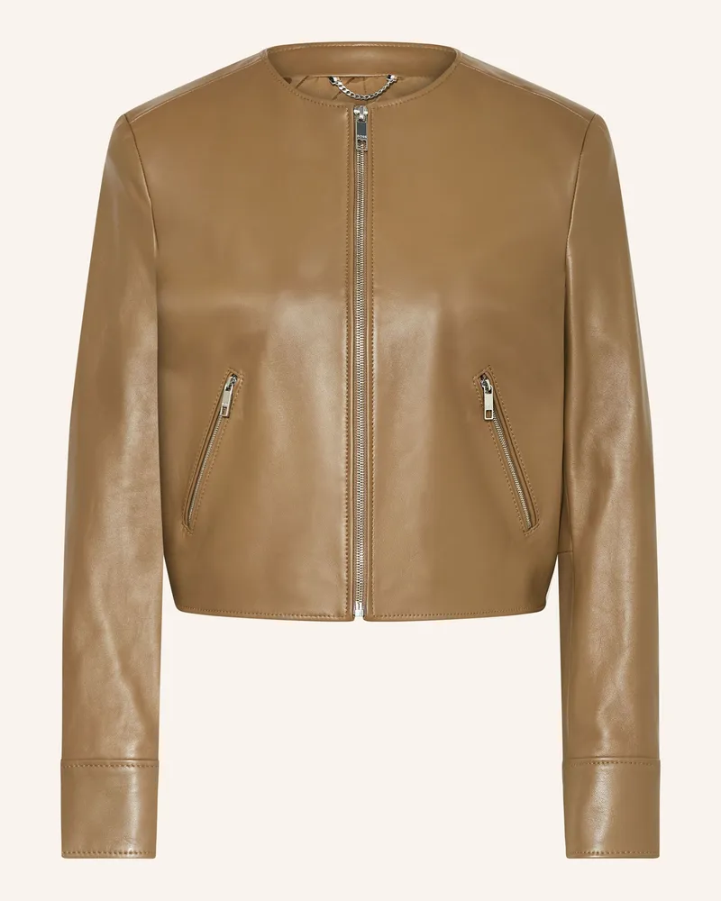 HUGO BOSS Lederjacke SADENITA Braun