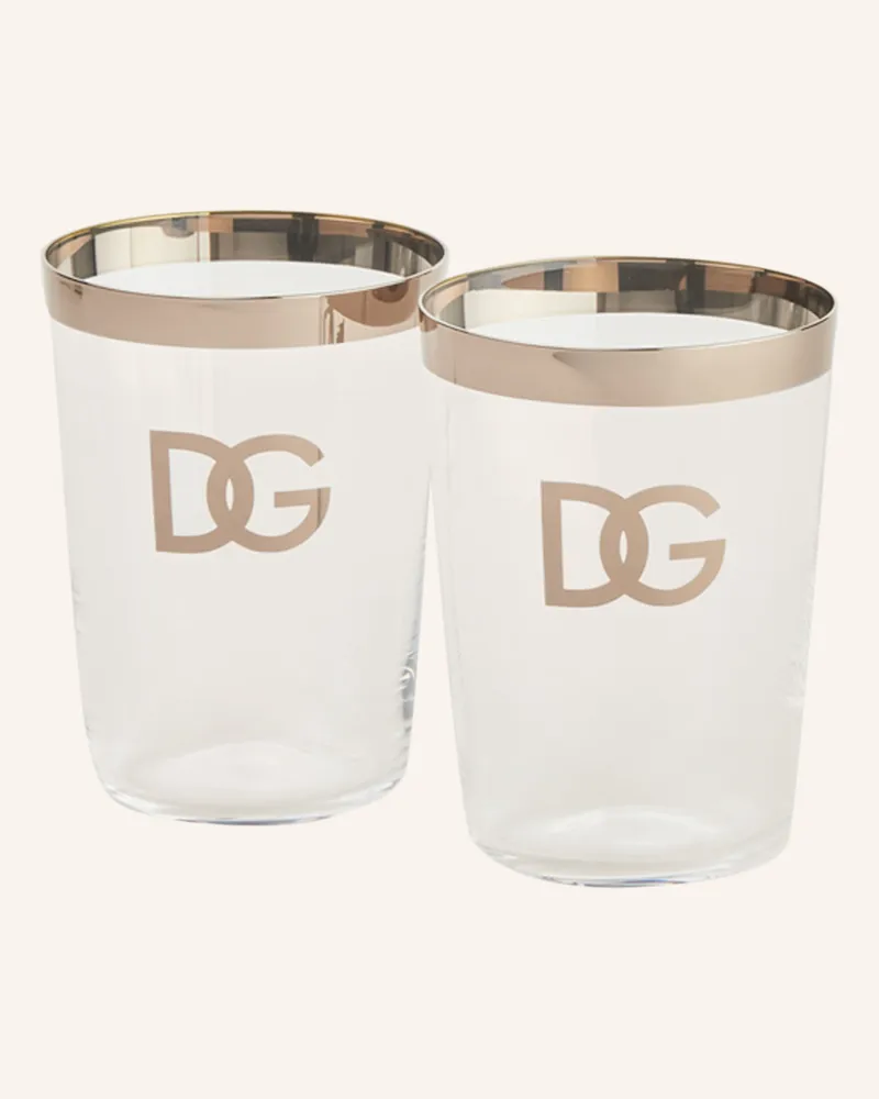 Dolce & Gabbana Casa 2er-Set Trinkgläser silber Weiss
