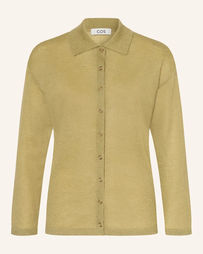 COS Strickjacke mit Mohair Hellgrün