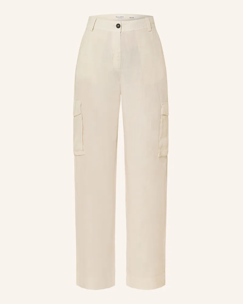 Marc O'Polo Cargohose aus Leinen Ecru