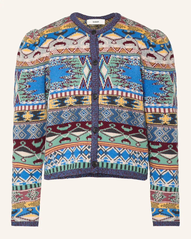 ba&sh Strickjacke Maja Mit Glitzergarn beige Blau