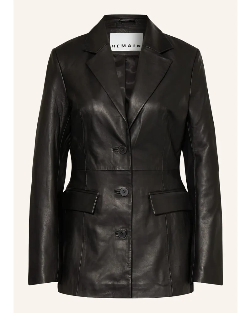 REMAIN Lederblazer Schwarz