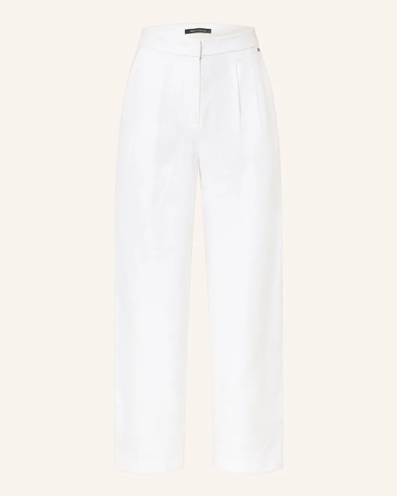 Armani Exchange Marlenehose Aus Leinen weiss Weiss