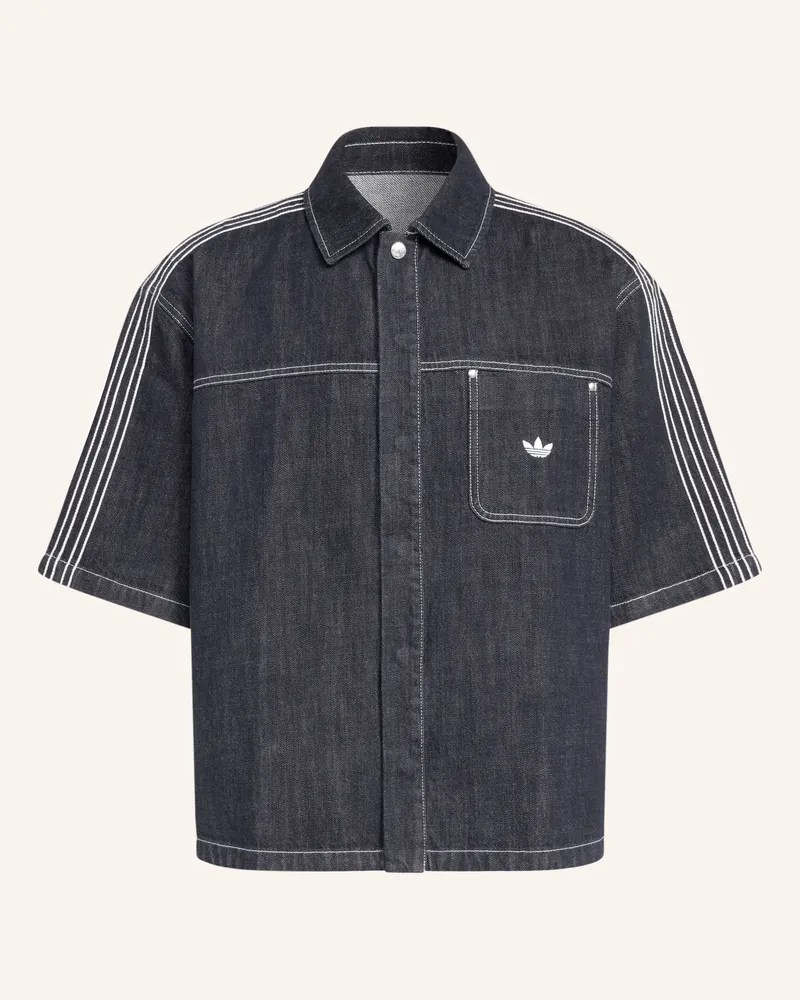 adidas Jeanshemd ORIGINALS DENIM SHORT SLEEVE WORK Loose Fit Dunkelblau