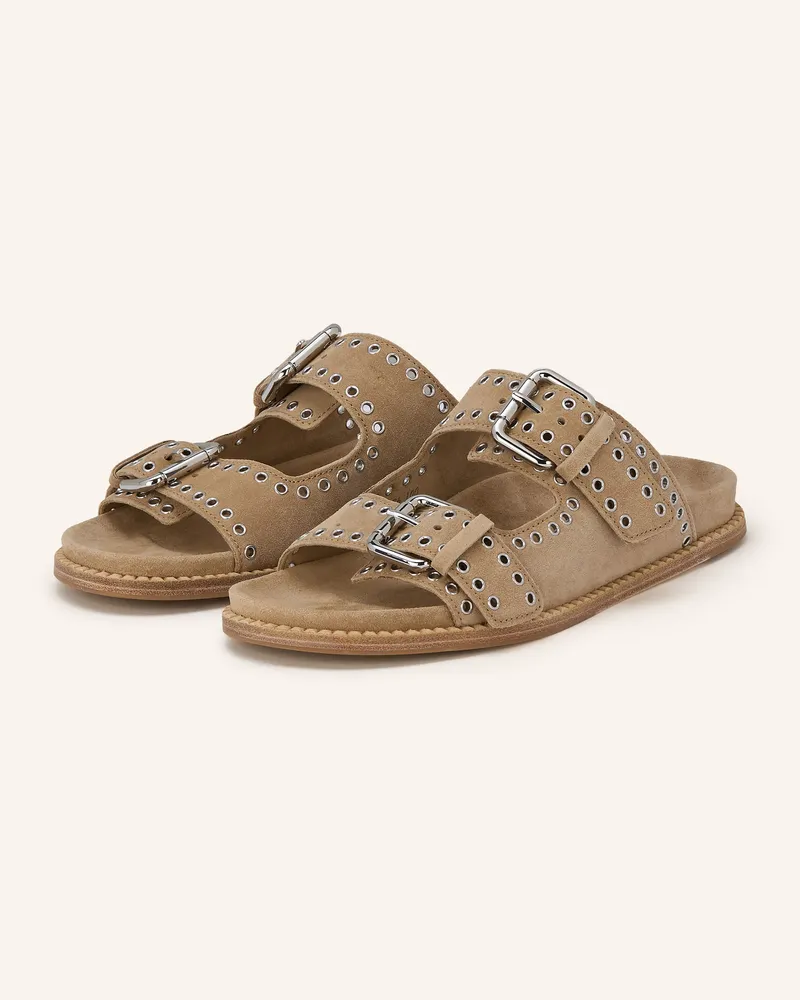 Kennel & Schmenger Pantoletten Mimi Mit Nieten braun Taupe