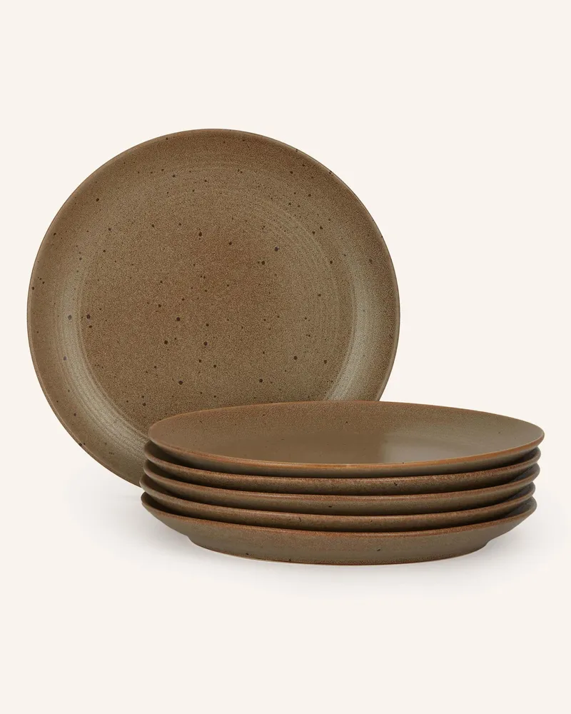 Blomus 6er-Set Speiseteller Kumi braun Taupe