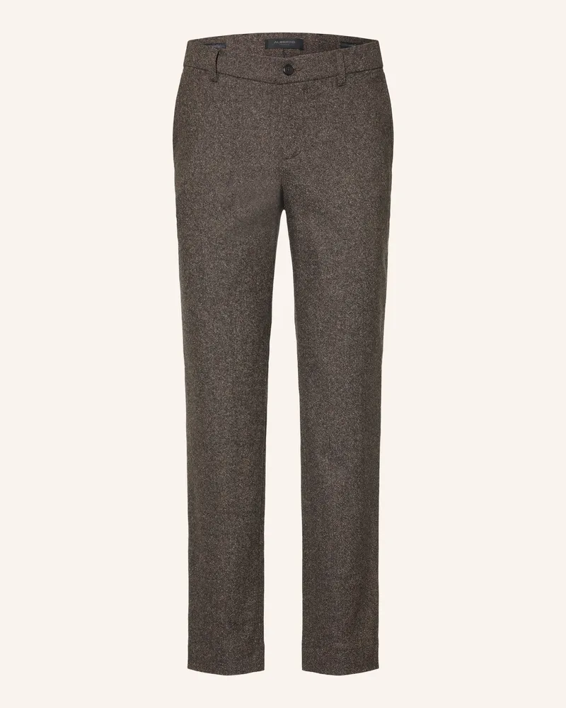 Alberto Flanellhose Lou Regular Fit braun Dunkelbraun
