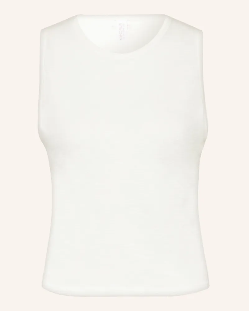 Mandala Yoga-Top SIDE RUFFLED Weiss